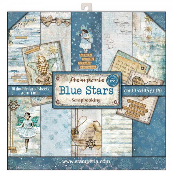 STAMPERIA BLUE STARS KAĞIT SET