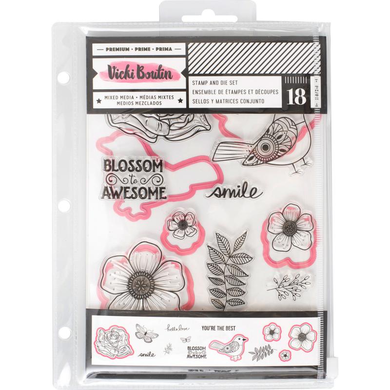 Stamp Die Floral Birds STAMPA SET