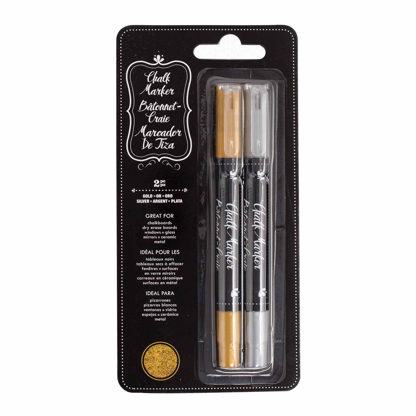 Erase Chalk Marker Silver&Gold 2 Pc - TEBEŞİR KALEM