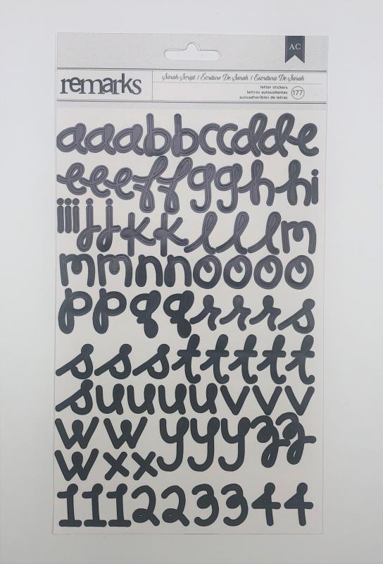 Sarah Script-Black ALFABE STICKER