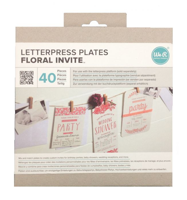 Letterpress  Plates Floral Invite BASKI KALIBI